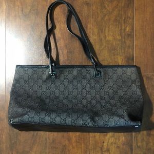 Gucci gg black canvas purse tote bag